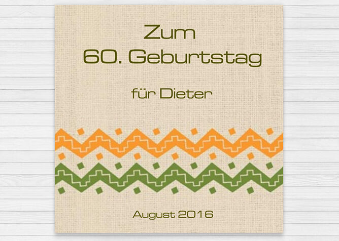 Ein individuell gestaltetes Cover für den 60. Geburtstag von Dieter mit buntem Muster