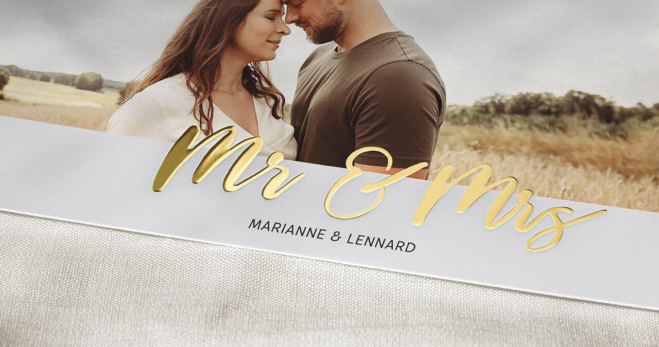 Hochzeitsmotiv mit den Namen Marianne und Lennard