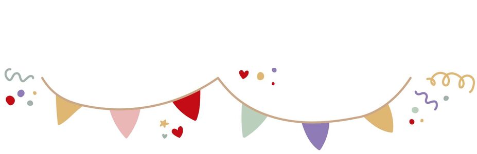  Bunte Wimpel und herzliche Dekoration für Feierlichkeiten 