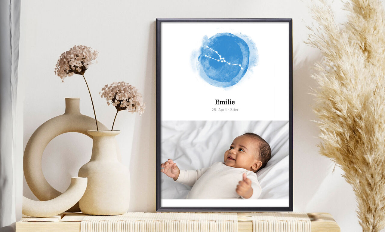 Wundervolles Wandbild mit kunterbunter Illustration und babyfreundlicher Gestaltung.